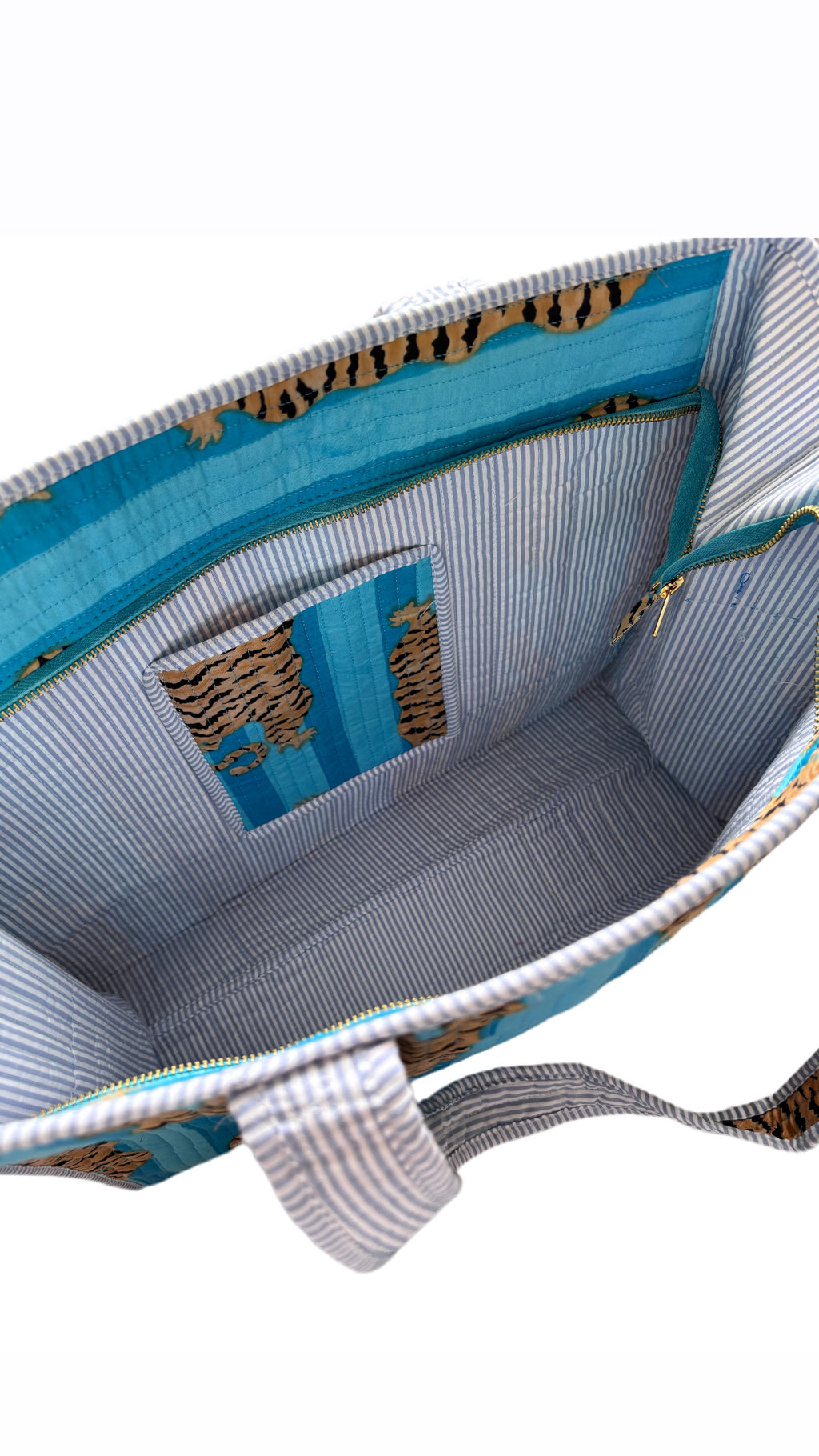 Blauwe panterprint - shopper