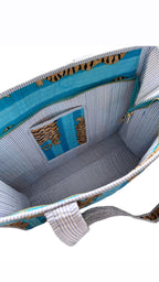 Blauwe panterprint - shopper