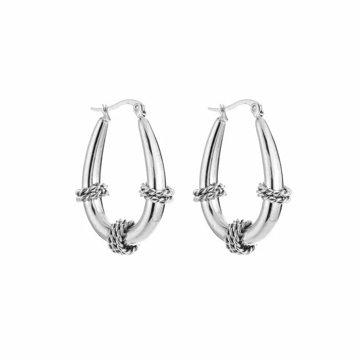 XL bali hoop - zilver