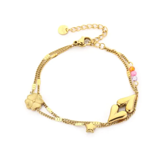 Lucky love armband - goud