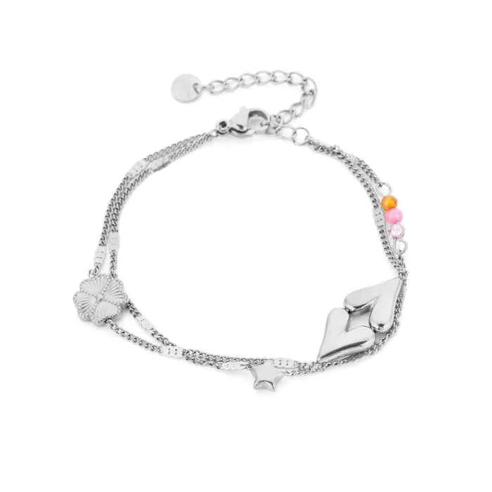 Lucky love armband - zilver