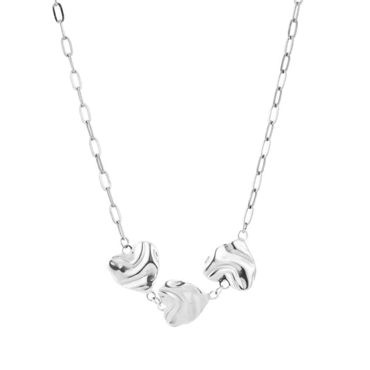 3 hearts ketting - zilver