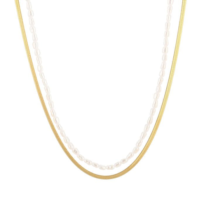 Snake pearl ketting