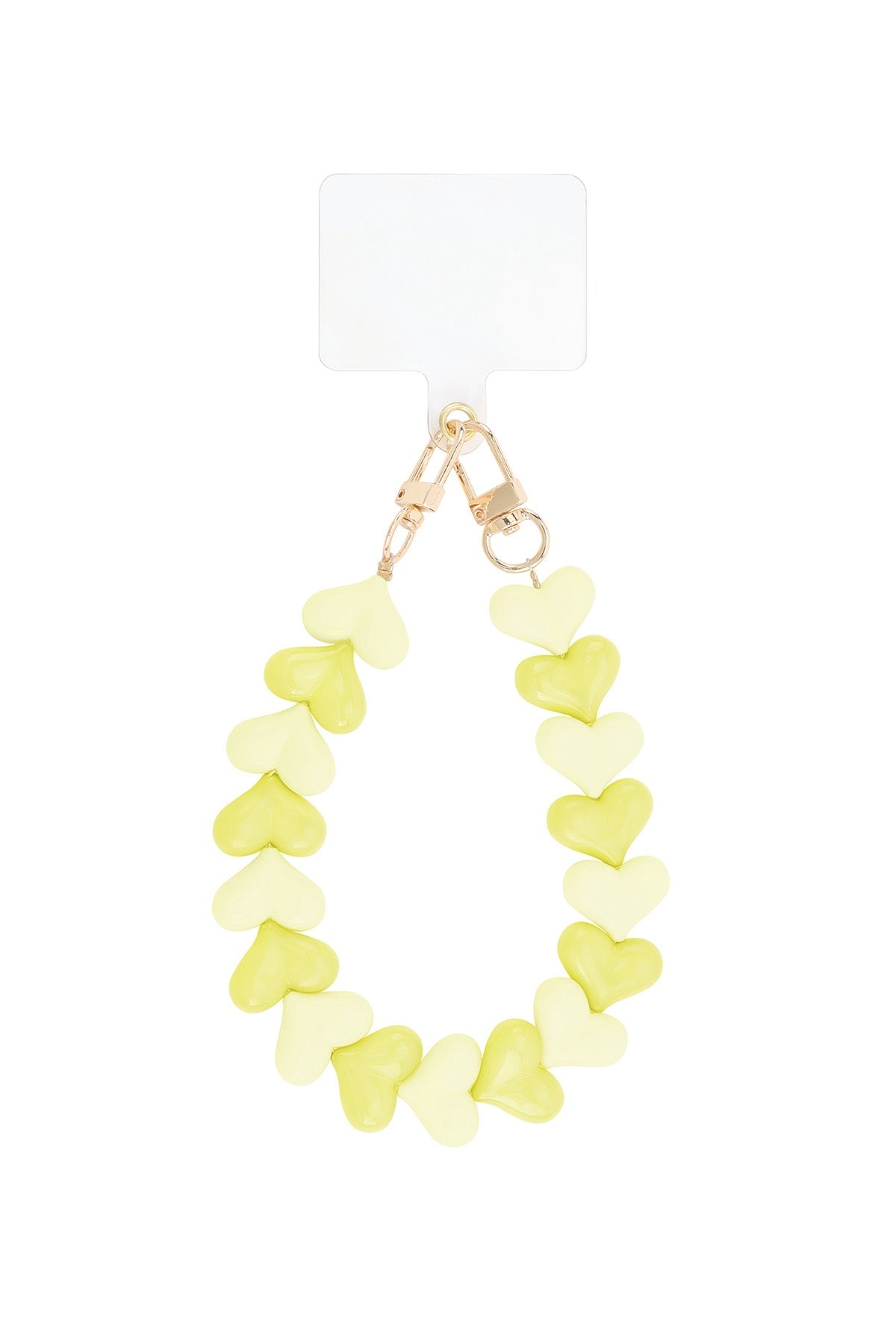 Dubbele hart telefoonkoord - pale yellow