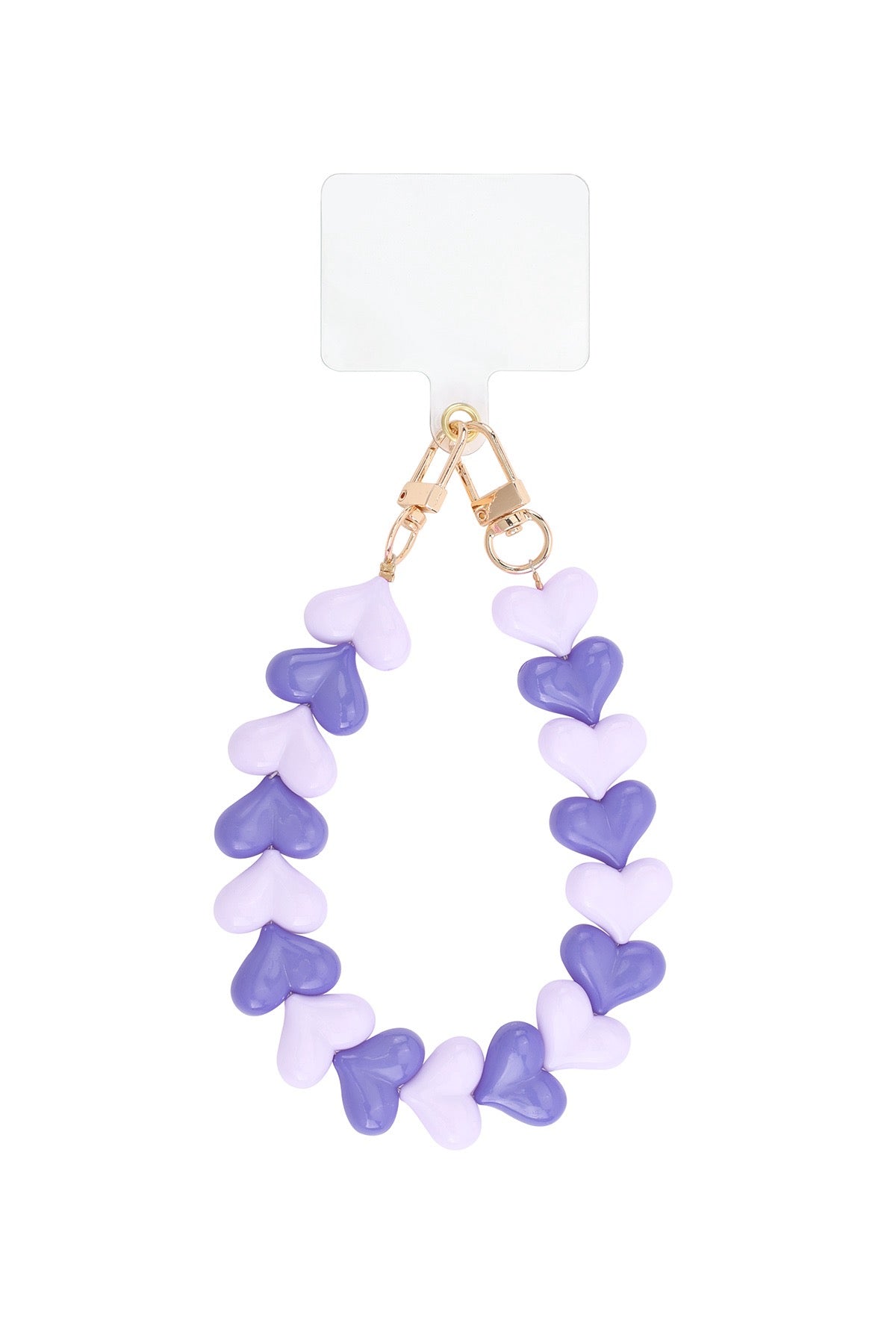 Dubbele hart telefoonkoord - purple