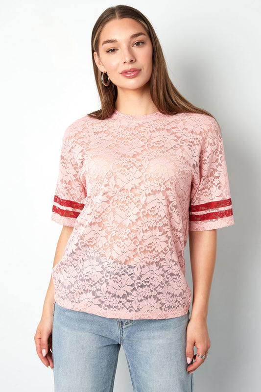 Kant Amerikaanse T-Shirt - pink