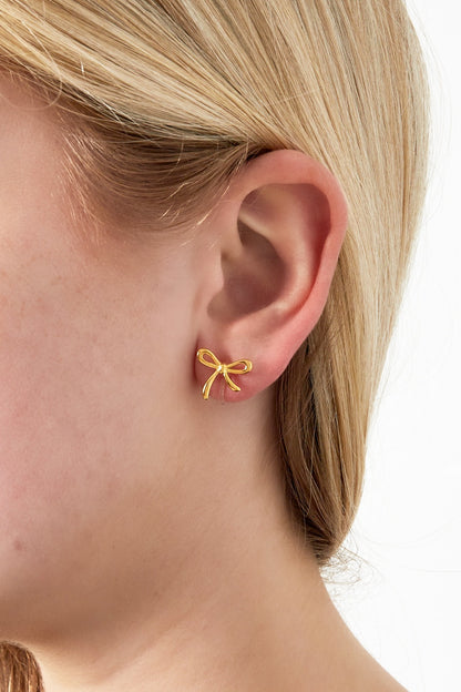 Strik clip oorbellen - goud
