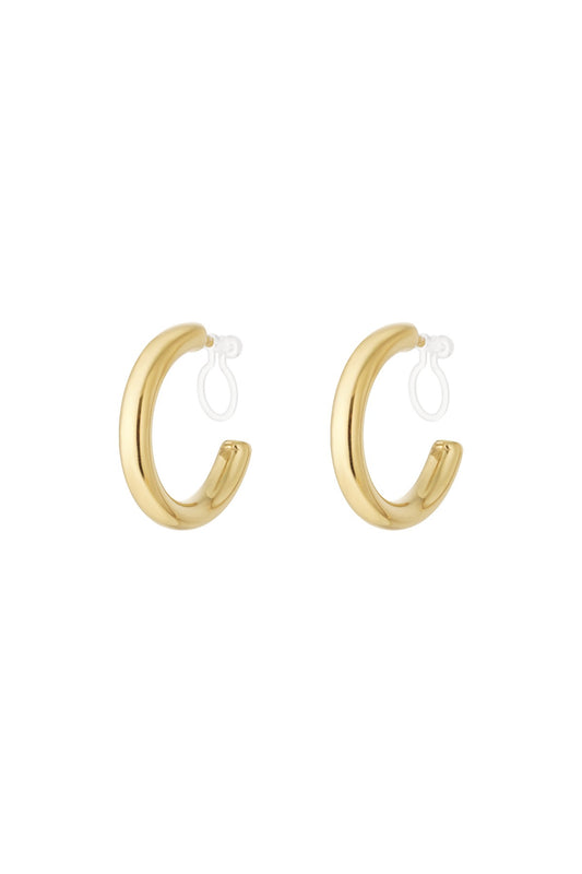 Lichtgevende hoop clip oorbellen - goud