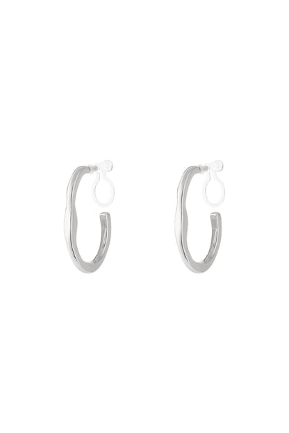 Sleek clip oorbellen - zilver