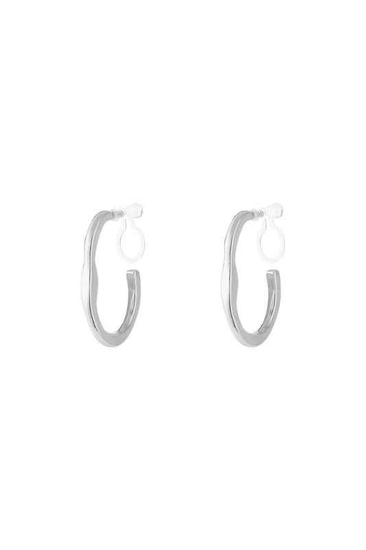 Sleek clip oorbellen - zilver