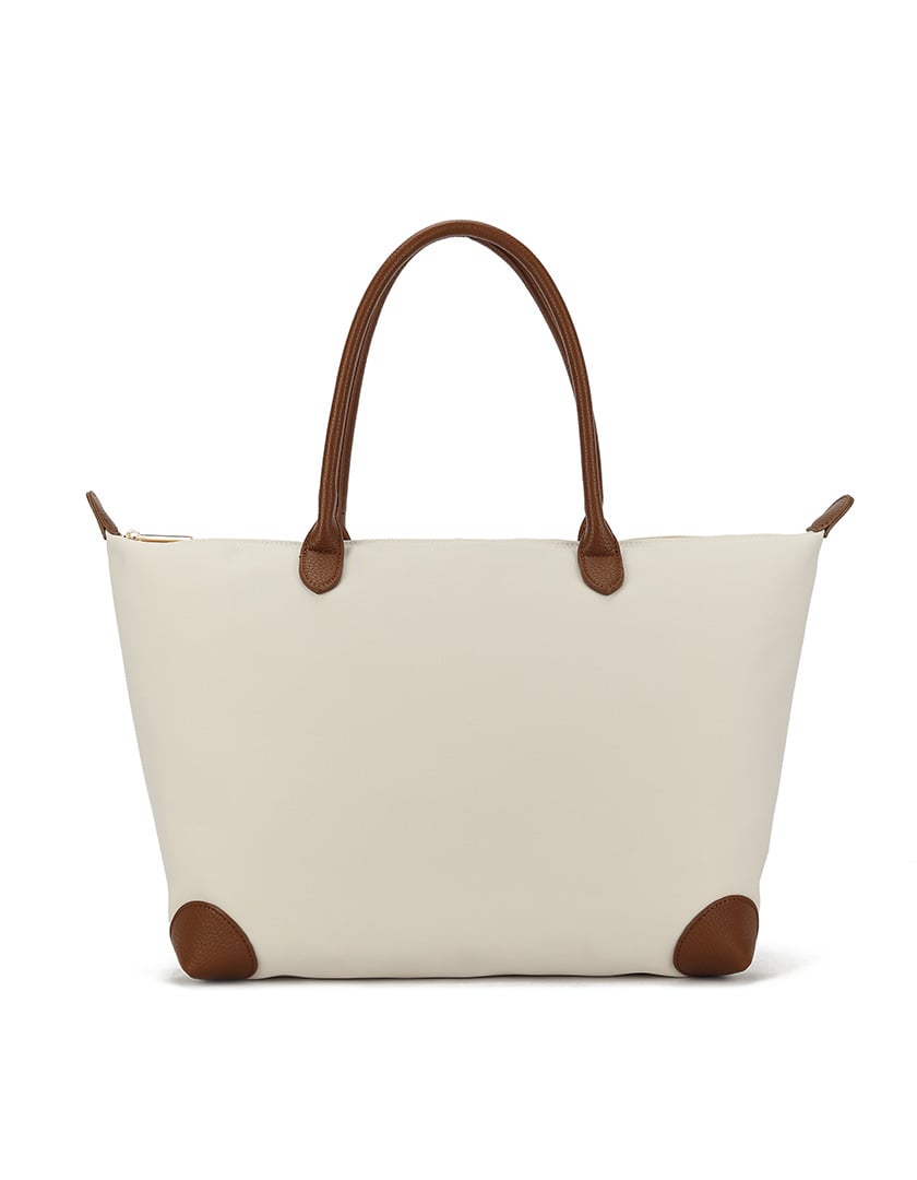 Kunstlederen shopper - beige