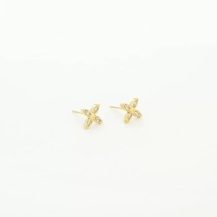 Bloem stud oorbellen - goud