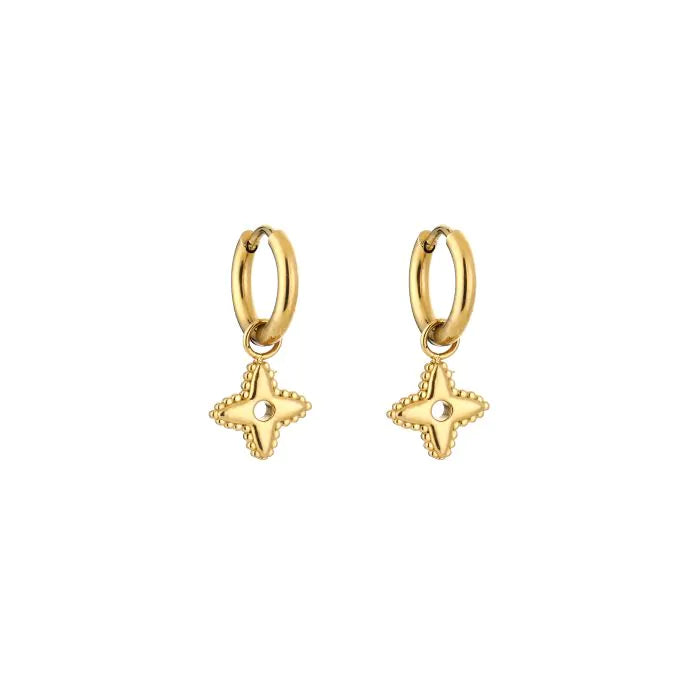 Klavertjes oorbellen - goud