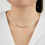 Snake ketting met hartjes - goud